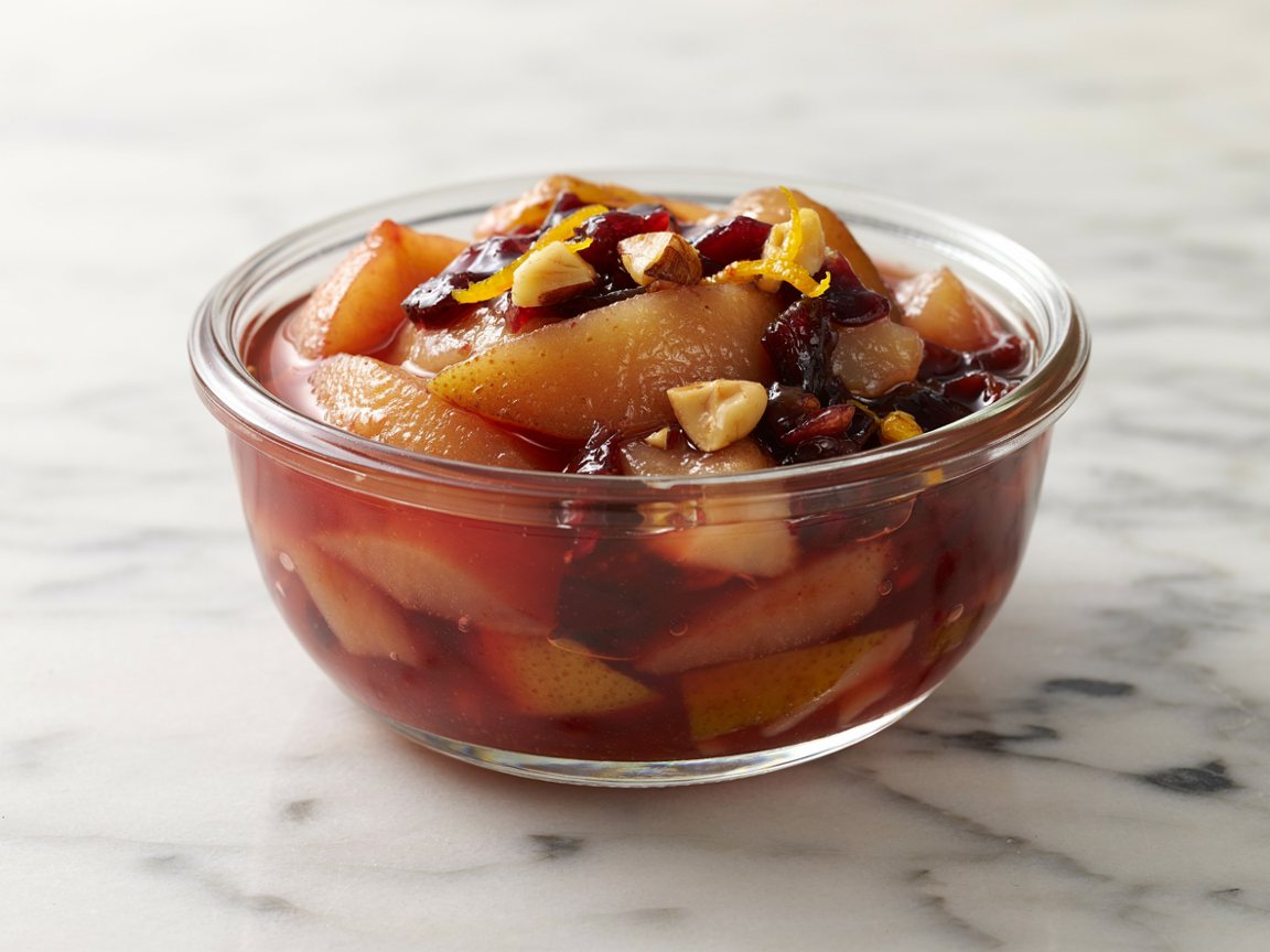 Photo of Red Wine Pear Compote with Vanilla