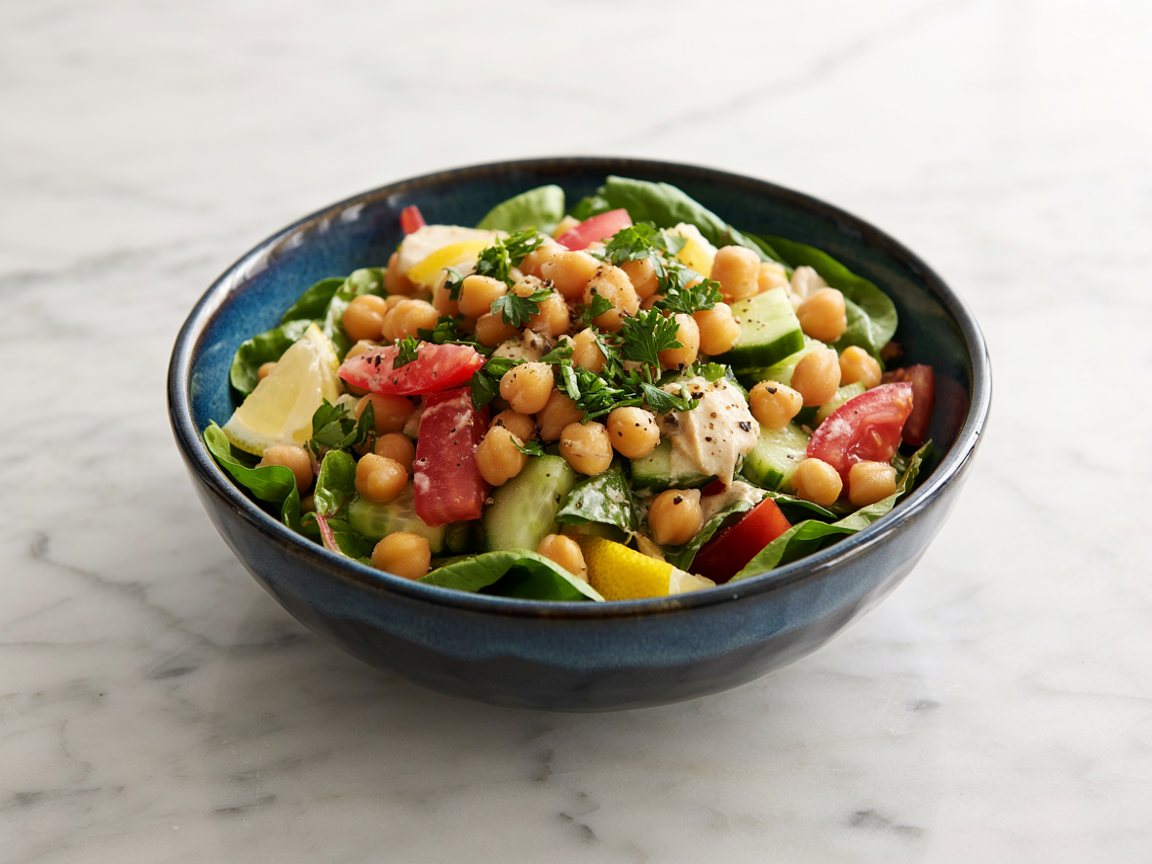 Photo of Chickpea Salad with Lemon Tahini Dressing