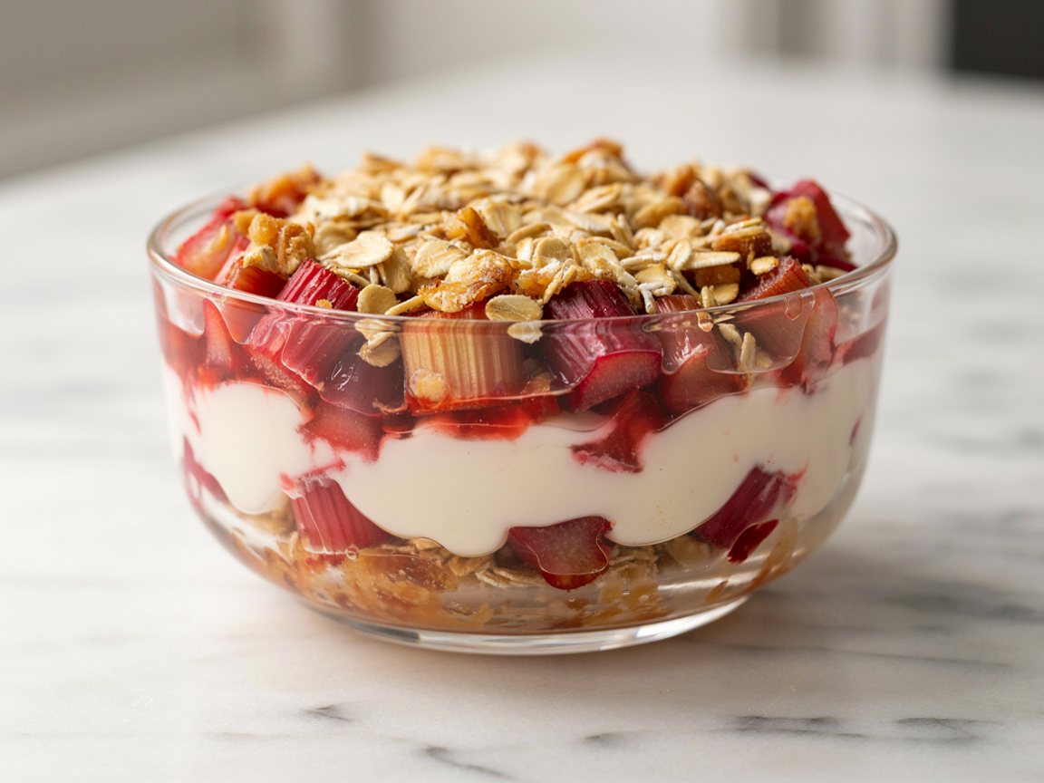 Photo of Rhubarb Oat Yogurt Parfait