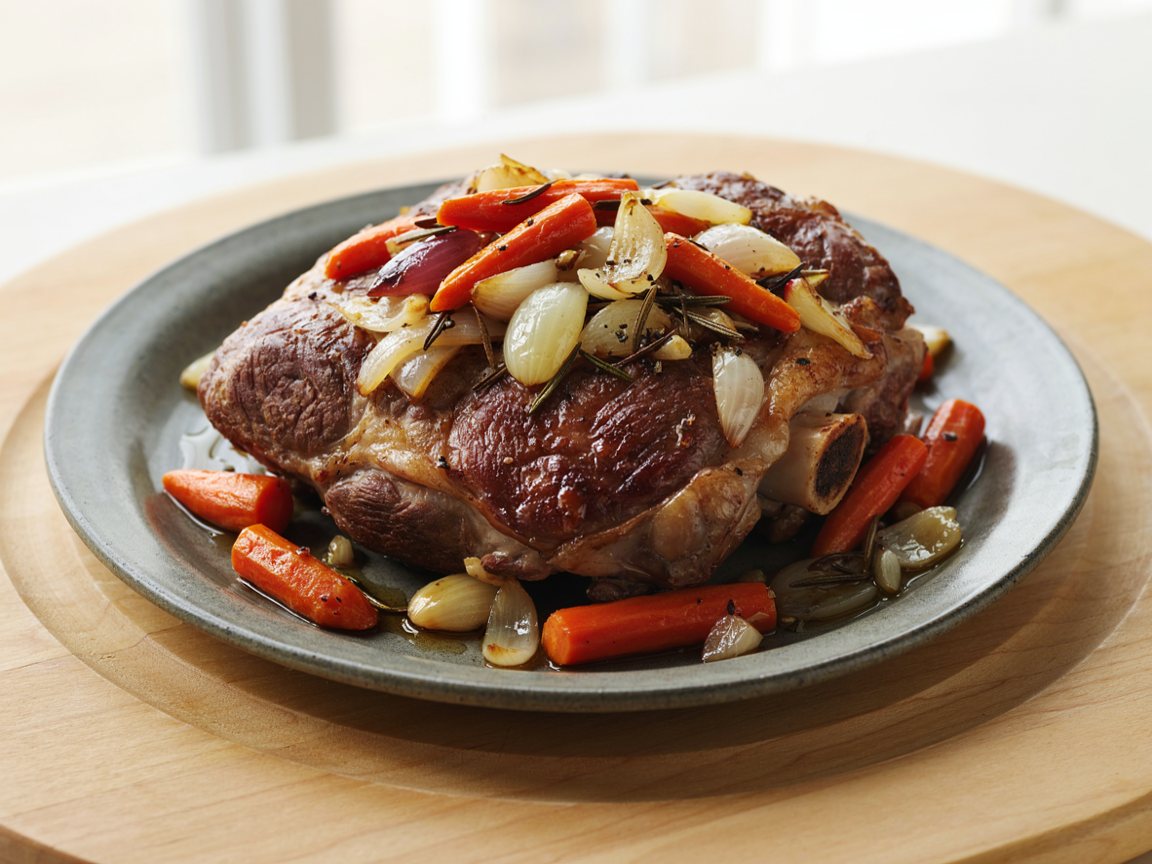 Photo of Pressure Cooker Lamb Shoulder with Red Wine and Carrots