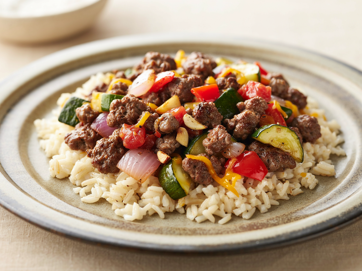 Photo of Beef and Zucchini Skillet Rice