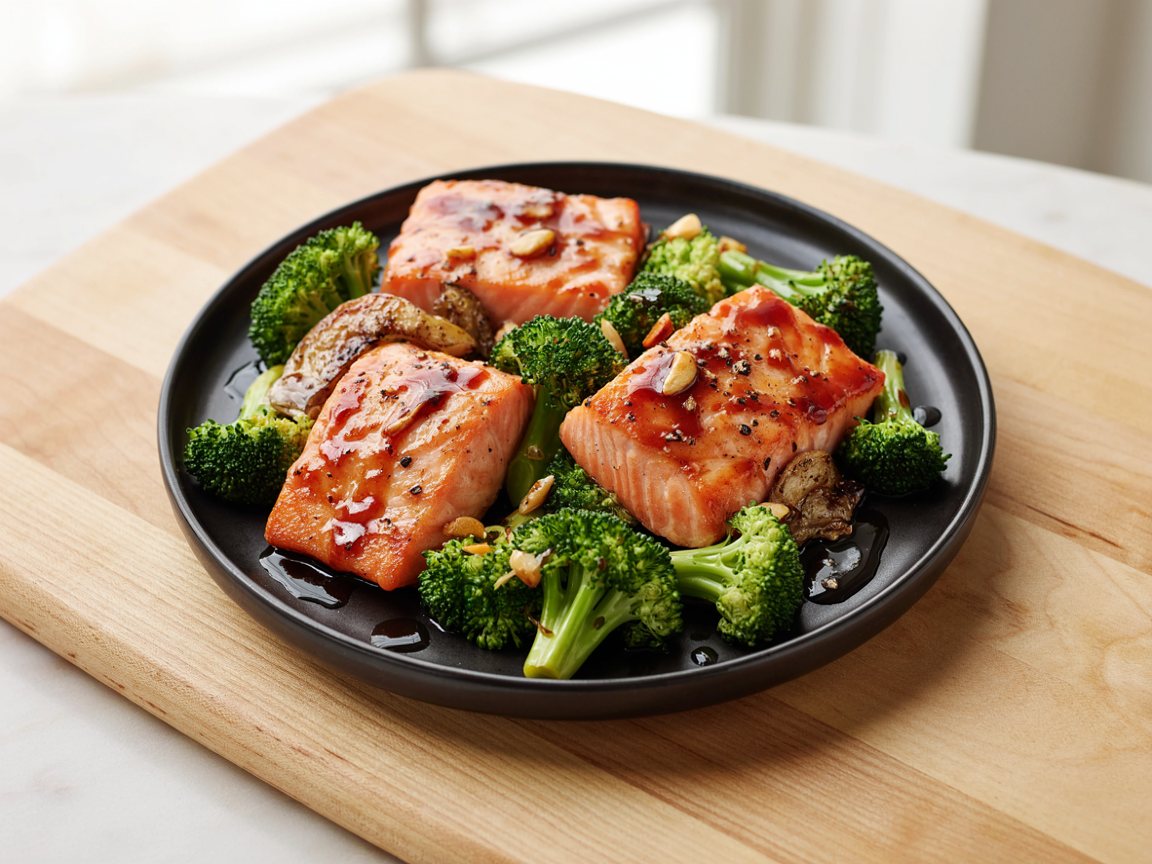 Photo of Air Fryer Honey Soy Salmon with Broccoli