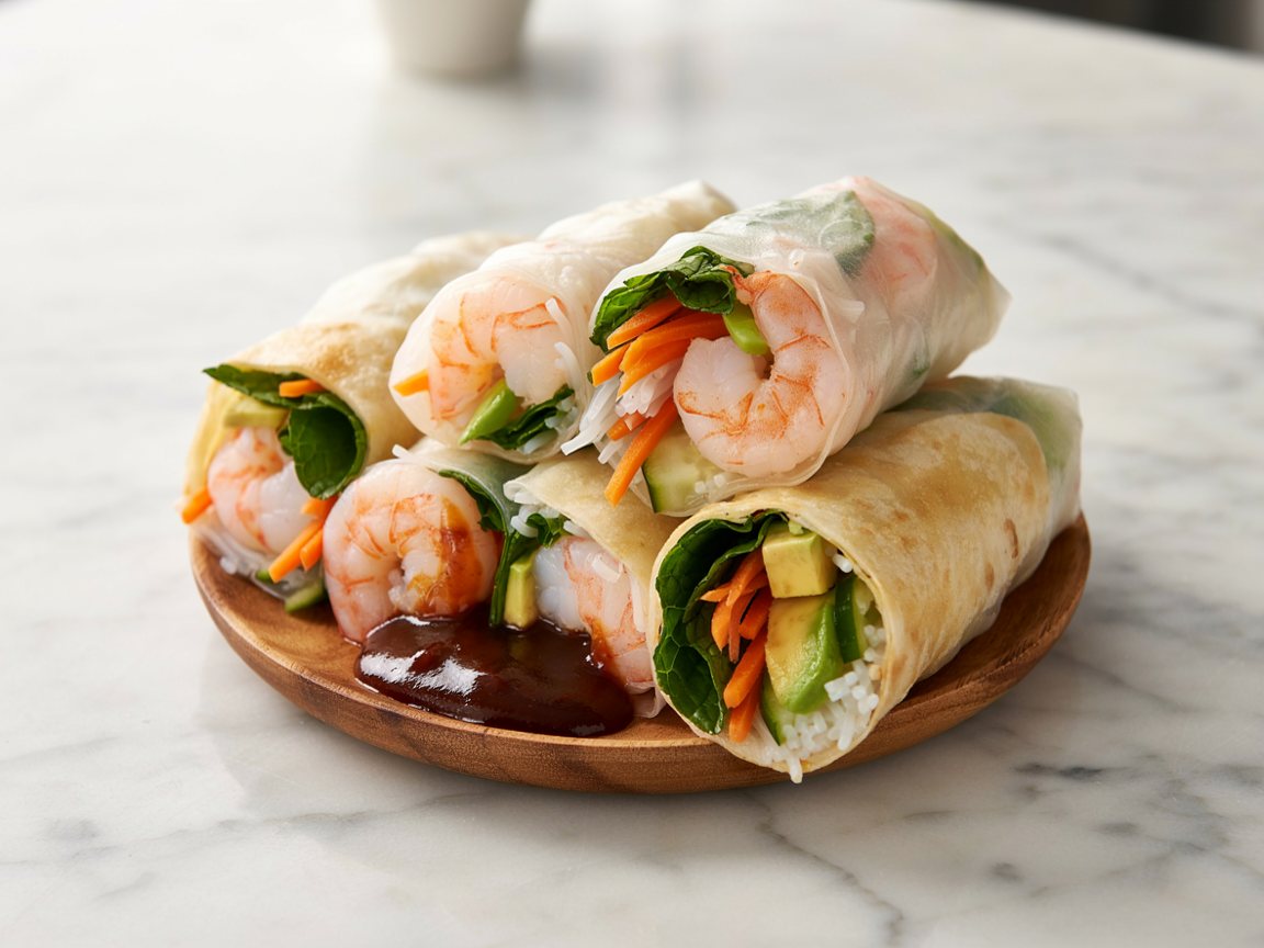 Zdjęcie: Vietnamese Fresh Spring Rolls with Peanut-Hoisin Dip