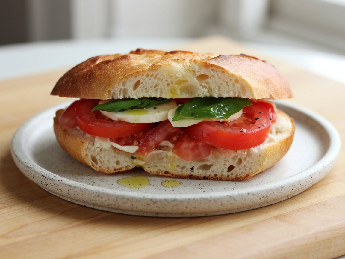 Photo of No-Cook Caprese Ciabatta Sandwich