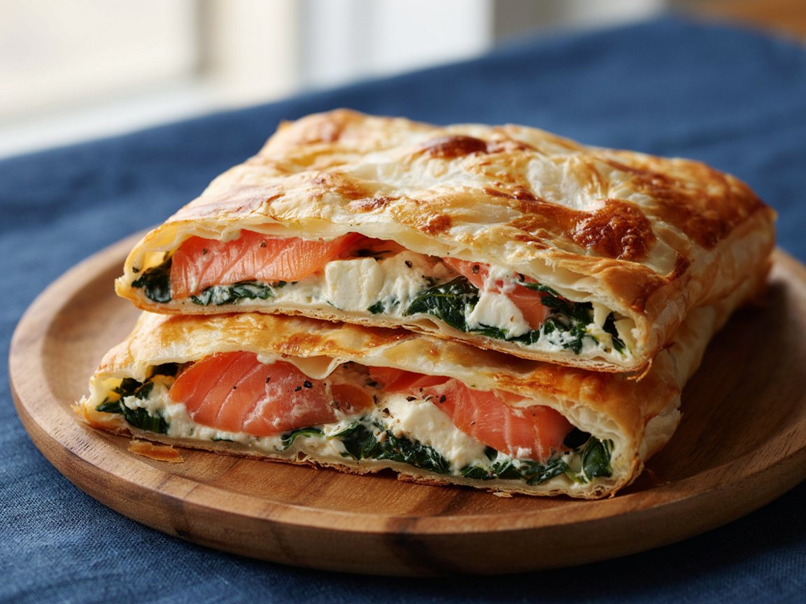 Photo of Creamy Salmon and Spinach Puff Pastry Bake