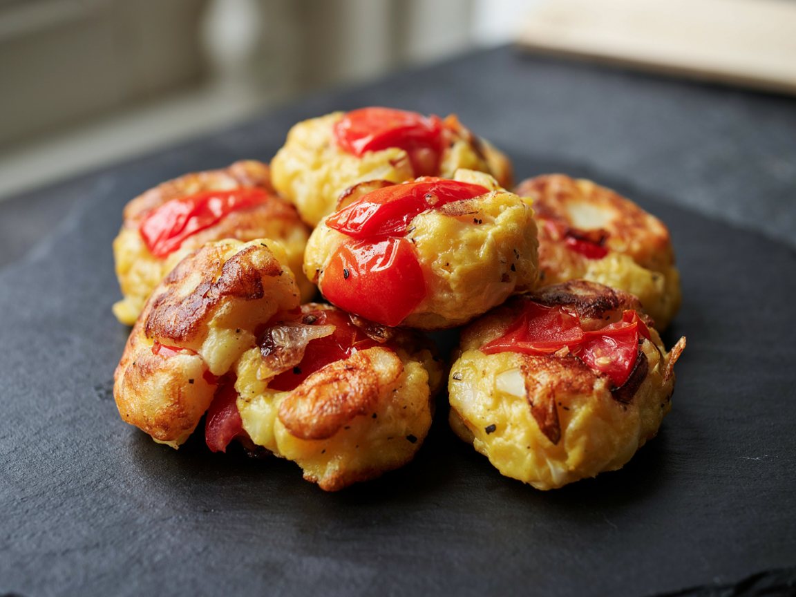 Photo of Potato and Egg Fritters with Tomato