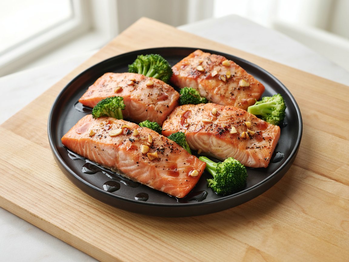 Photo of Air Fryer Honey Soy Salmon with Broccoli