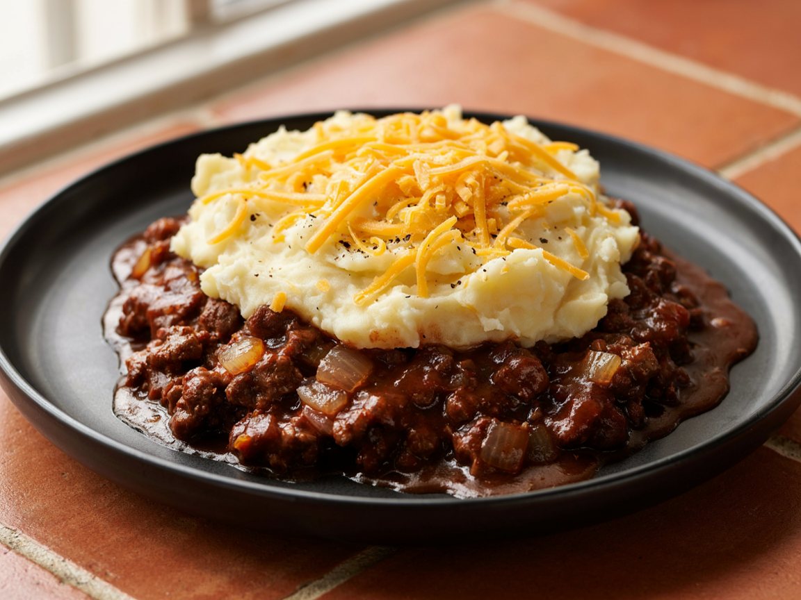 Photo of Beef Mince and Gravy with Mashed Potato Crust