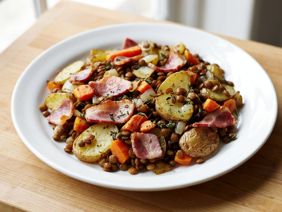 Photo of Lentil and Bacon Potato Hash