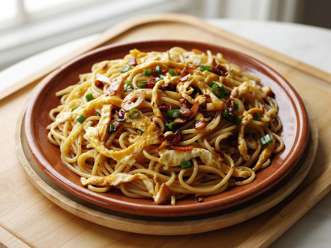 Photo of Soy Garlic Egg Noodle Stir-Fry