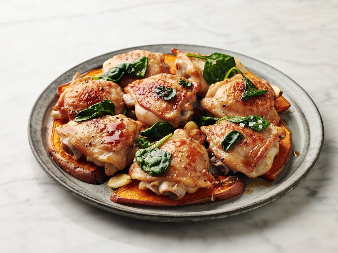 Photo of Maple Soy Chicken and Sweet Potato Traybake
