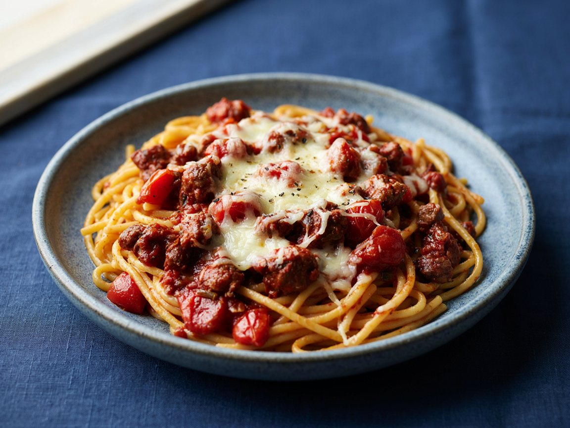 Photo of Beef and Tomato Pasta with Cheese