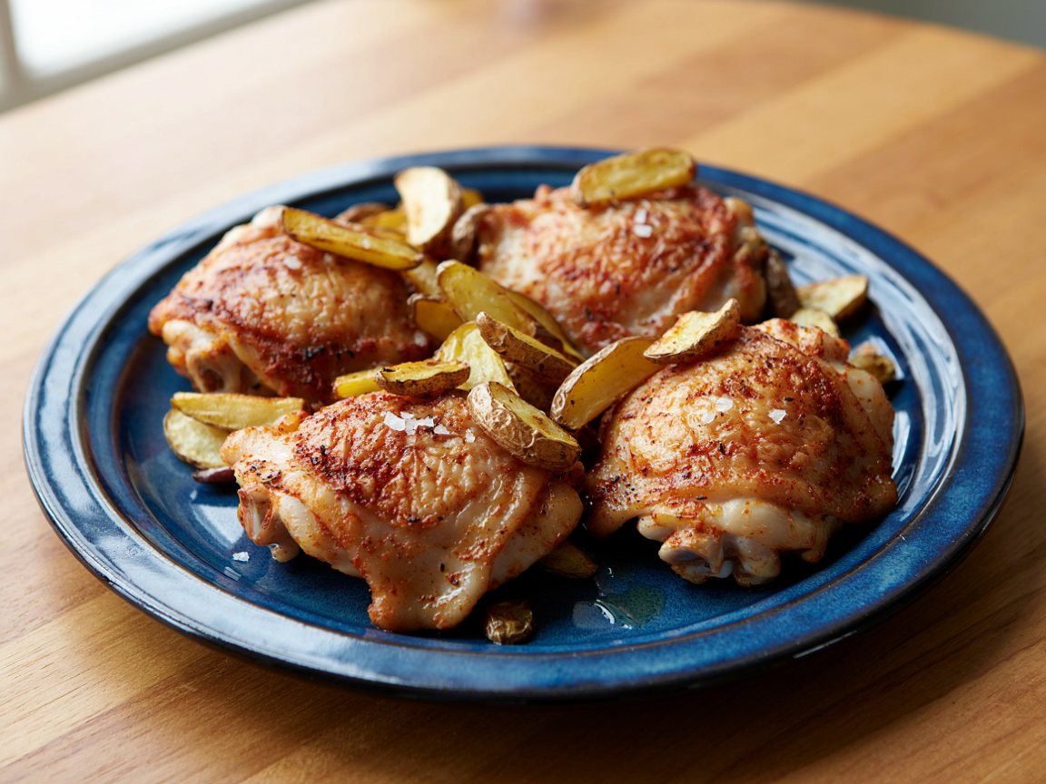Photo of Paprika Chicken Thighs with Roasted Potatoes