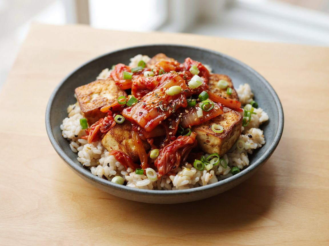Photo of Spicy Kimchi Tofu Rice Bowl