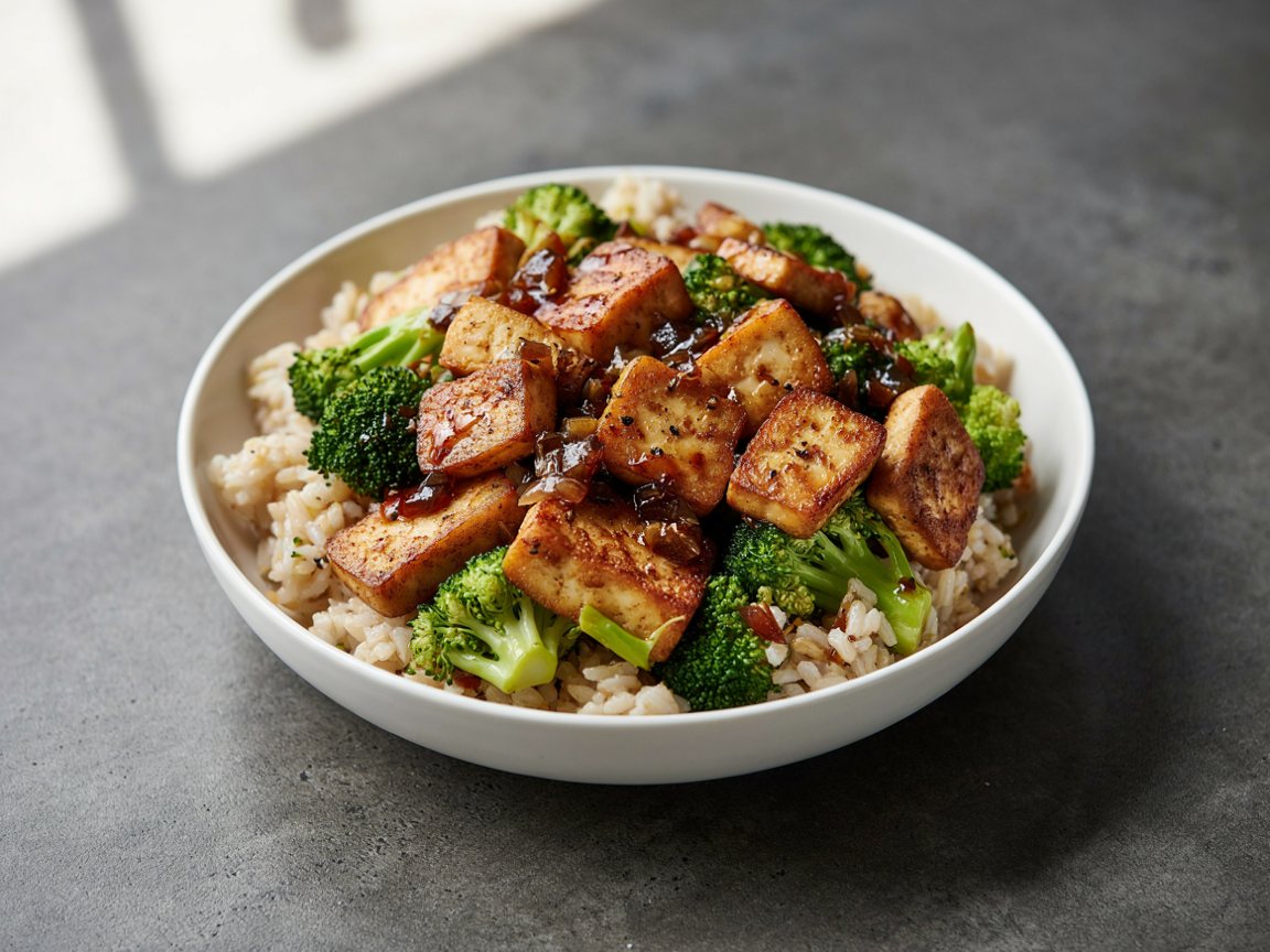 Photo of Broccoli and Tofu Rice Bowl