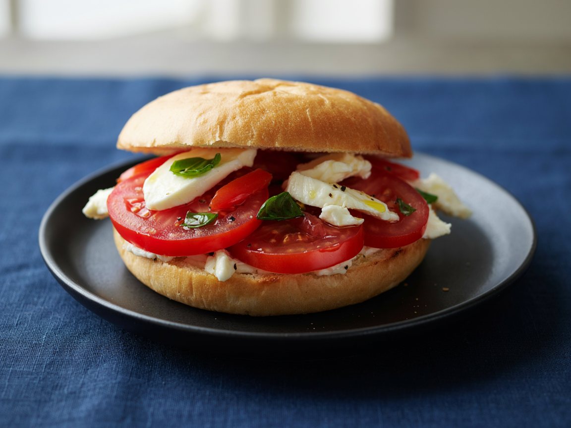 Photo of Tomato and Mozzarella Open Sandwich