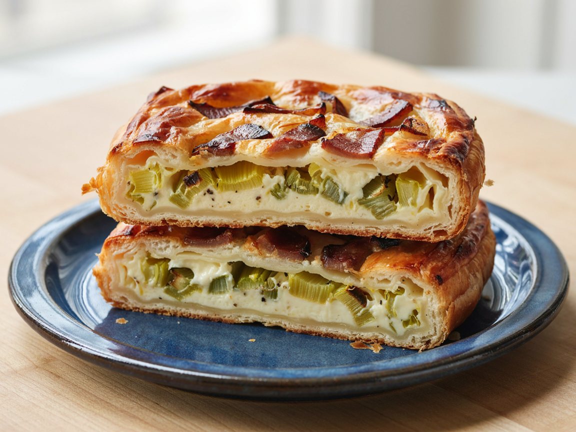 Photo of Leek and Bacon Tart with Cream Custard