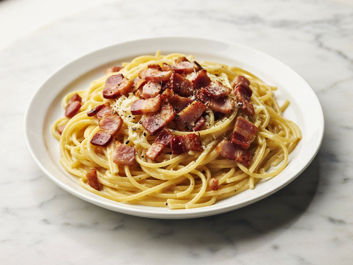 Photo of Spaghetti with Crispy Pancetta and Egg