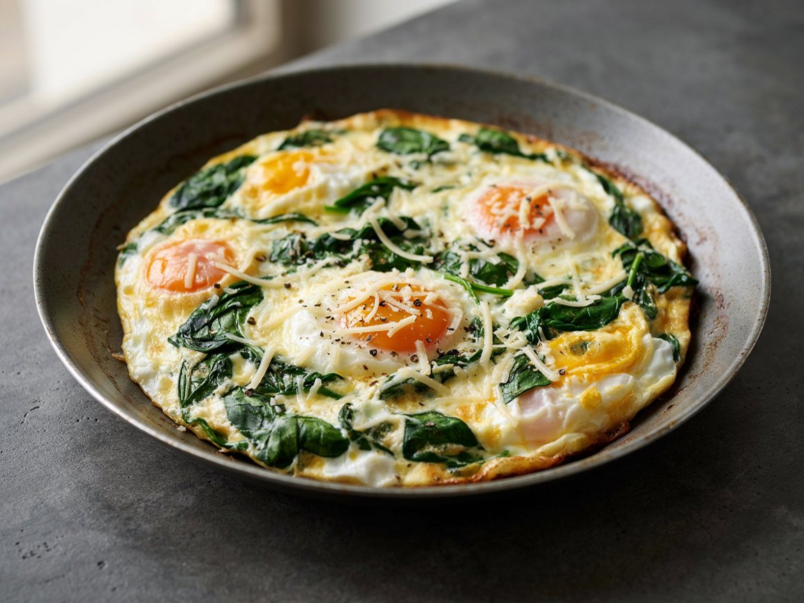 Photo of Creamy Cheesy Spinach and Egg Scramble