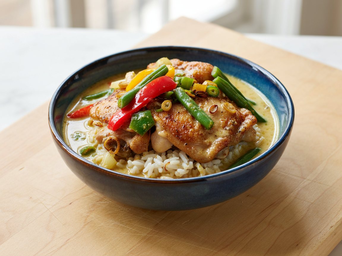 Photo of Thai Green Chicken Curry with Jasmine Rice