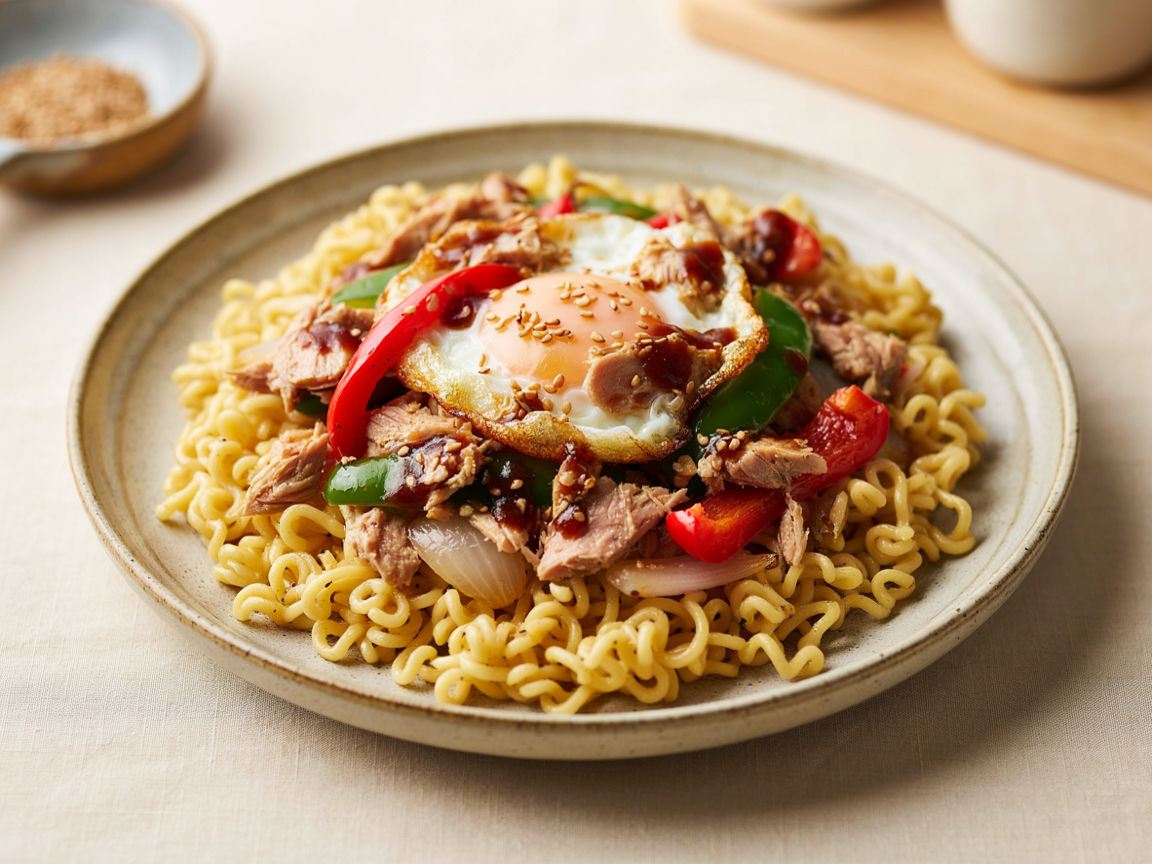 Photo of Tuna Noodle Stir-Fry with Bell Pepper