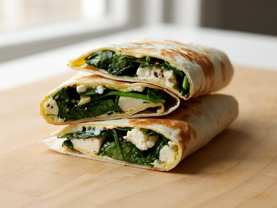 Photo of Spinach and Feta Omelette Wraps