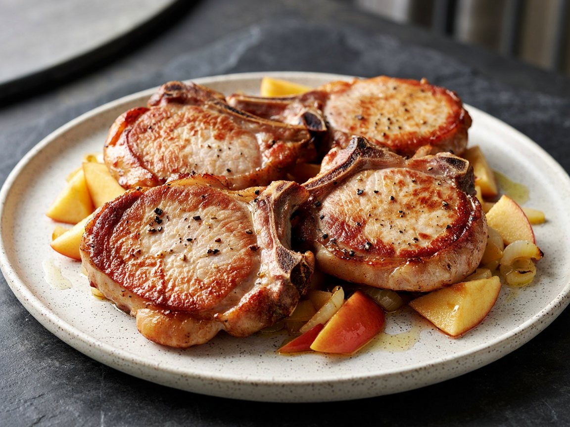 Photo of Pork Chops Braised with Apples and Onion