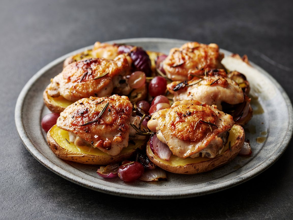 Photo of Balsamic Chicken and Grape Stuffed Potatoes