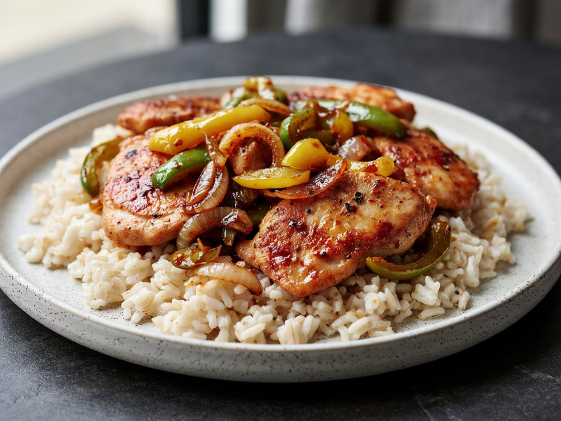 Photo of Paprika Chicken and Pepper Stir-Fry with Rice