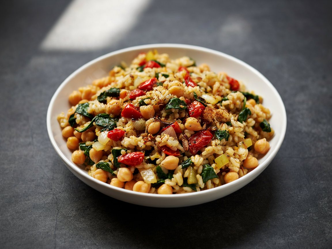 Photo of Chickpea and Spinach Rice with Toasted Garam Masala
