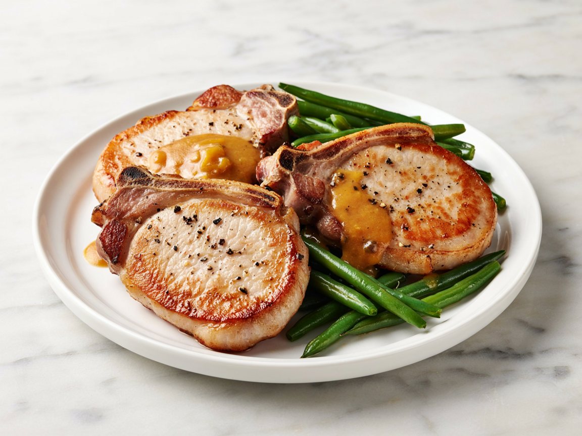 Photo of Seared Pork Chops with Mustard Cream Pan Sauce
