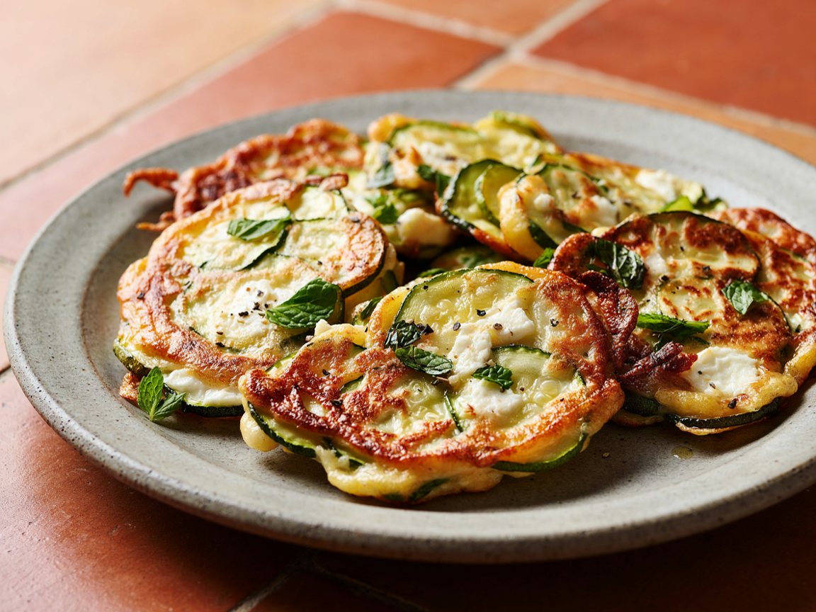 Photo of Courgette and Feta Fritters with Mint