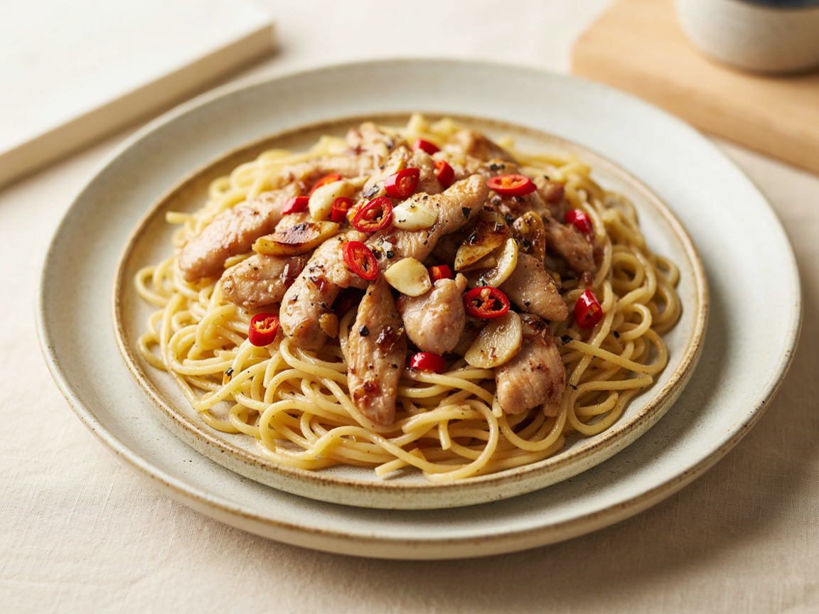 Photo of Spicy Soy Garlic Chicken Noodles