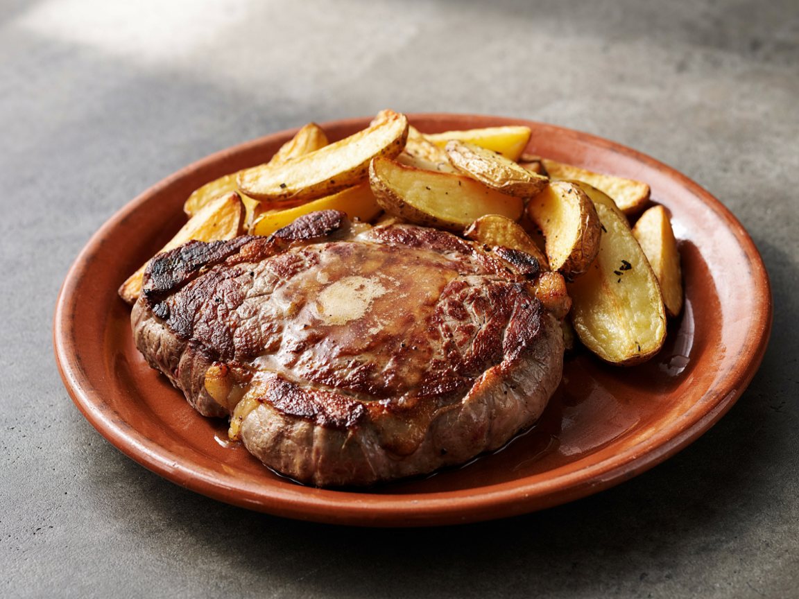 Photo of Seared Steak with Buttered Pan Sauce and Crispy Potatoes