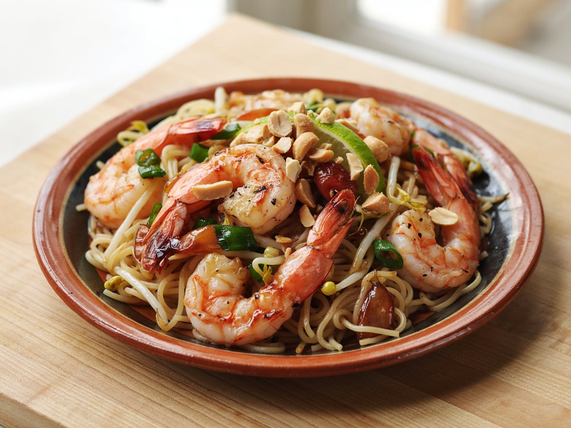 Photo of Prawn and Rice Noodle Stir-Fry with Lime
