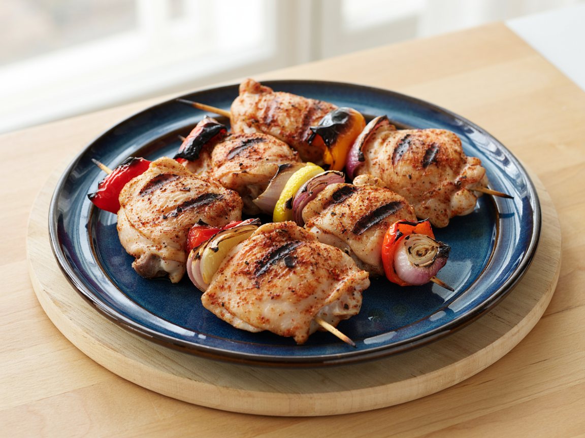 Photo of Smoky Paprika Chicken Skewers with Charred Peppers