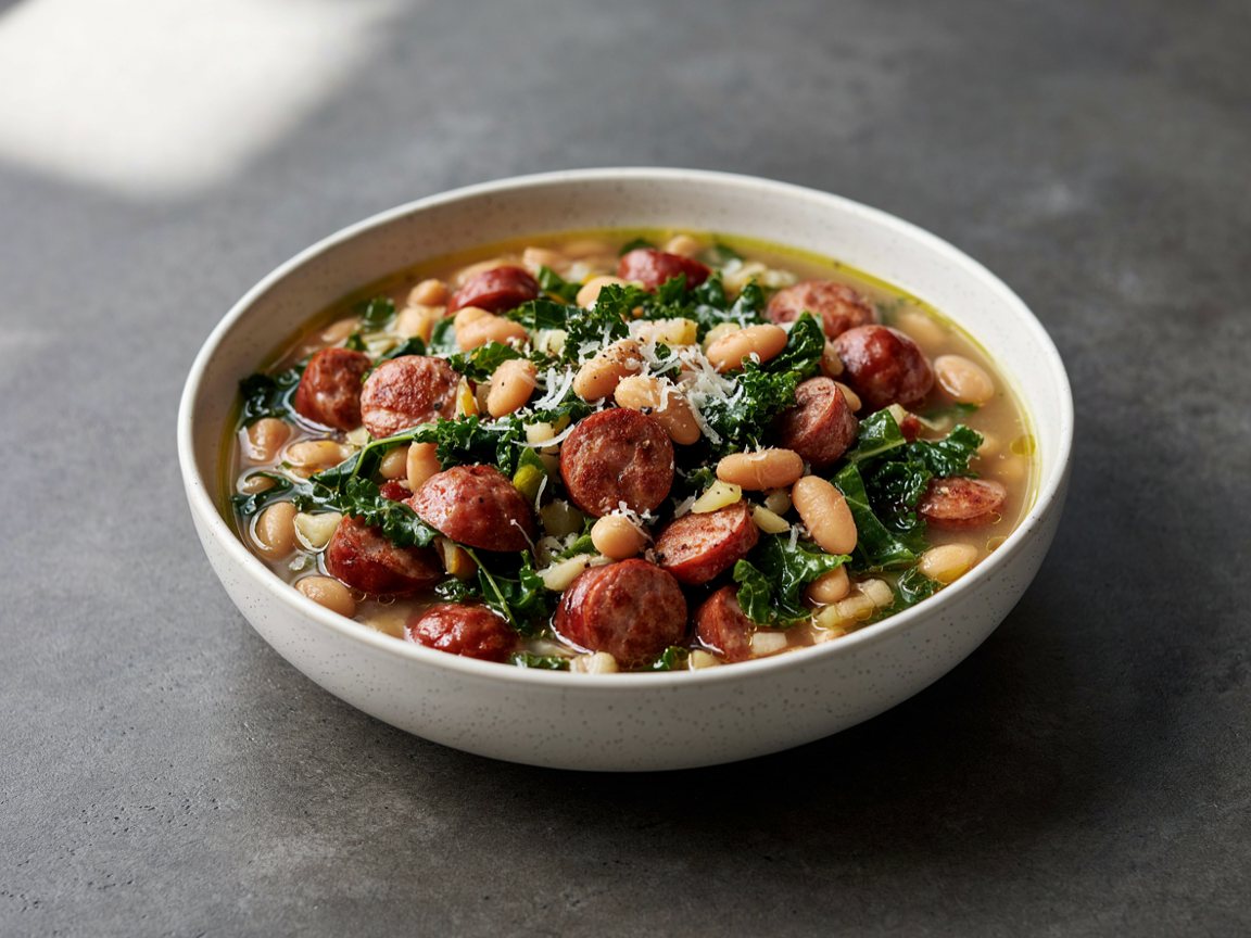 Photo of Sausage, Kale and White Bean Soup