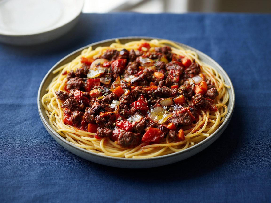 Photo of Roasted Beef and Carrot Spaghetti Traybake