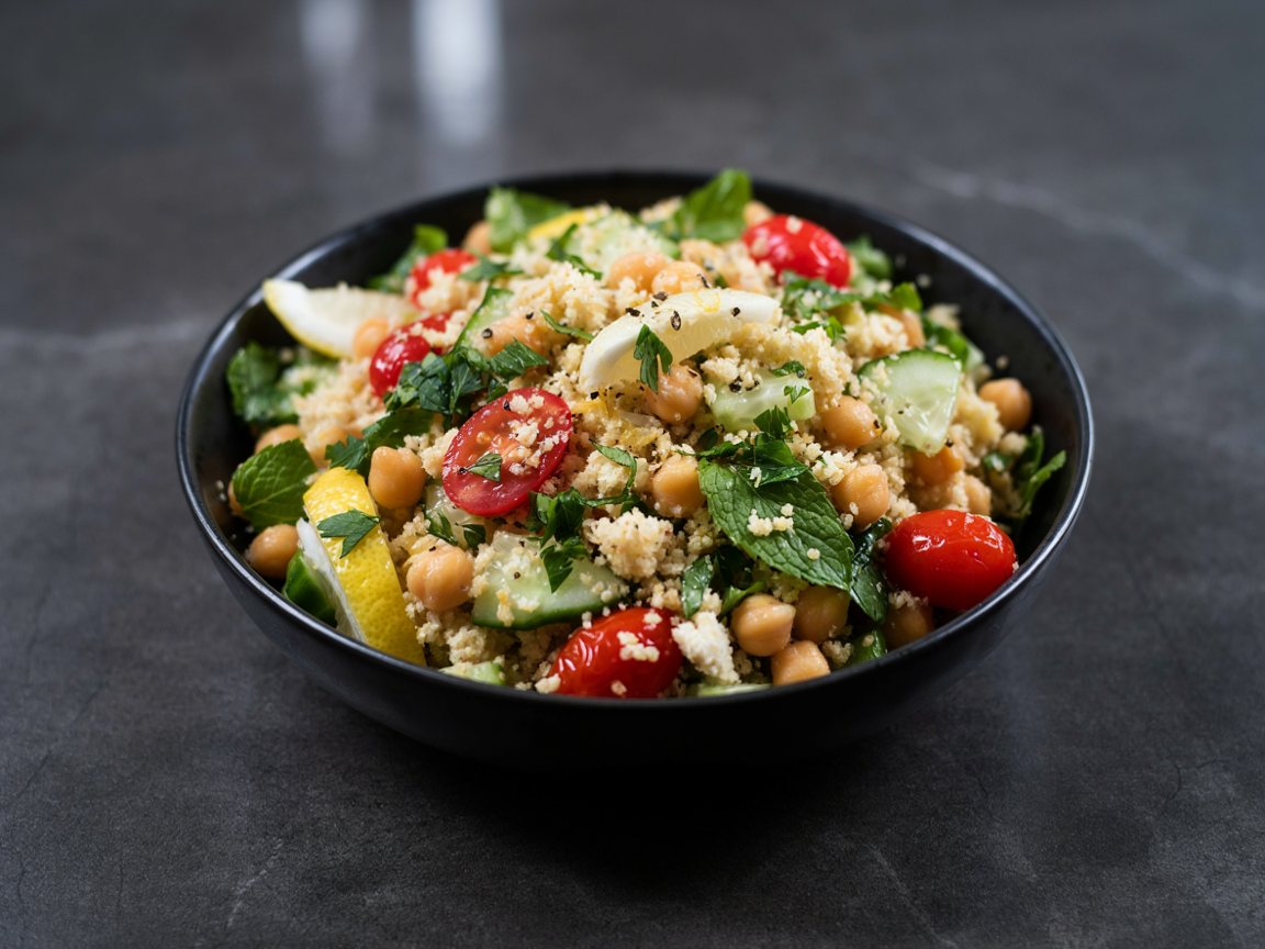 Photo of Chickpea Couscous Salad with Lemon and Herbs