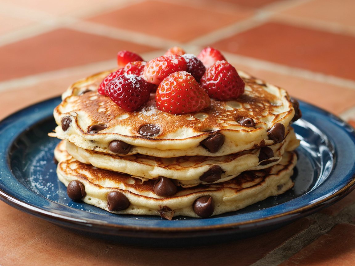Photo of Chocolate Chip Skillet Pancake with Strawberries