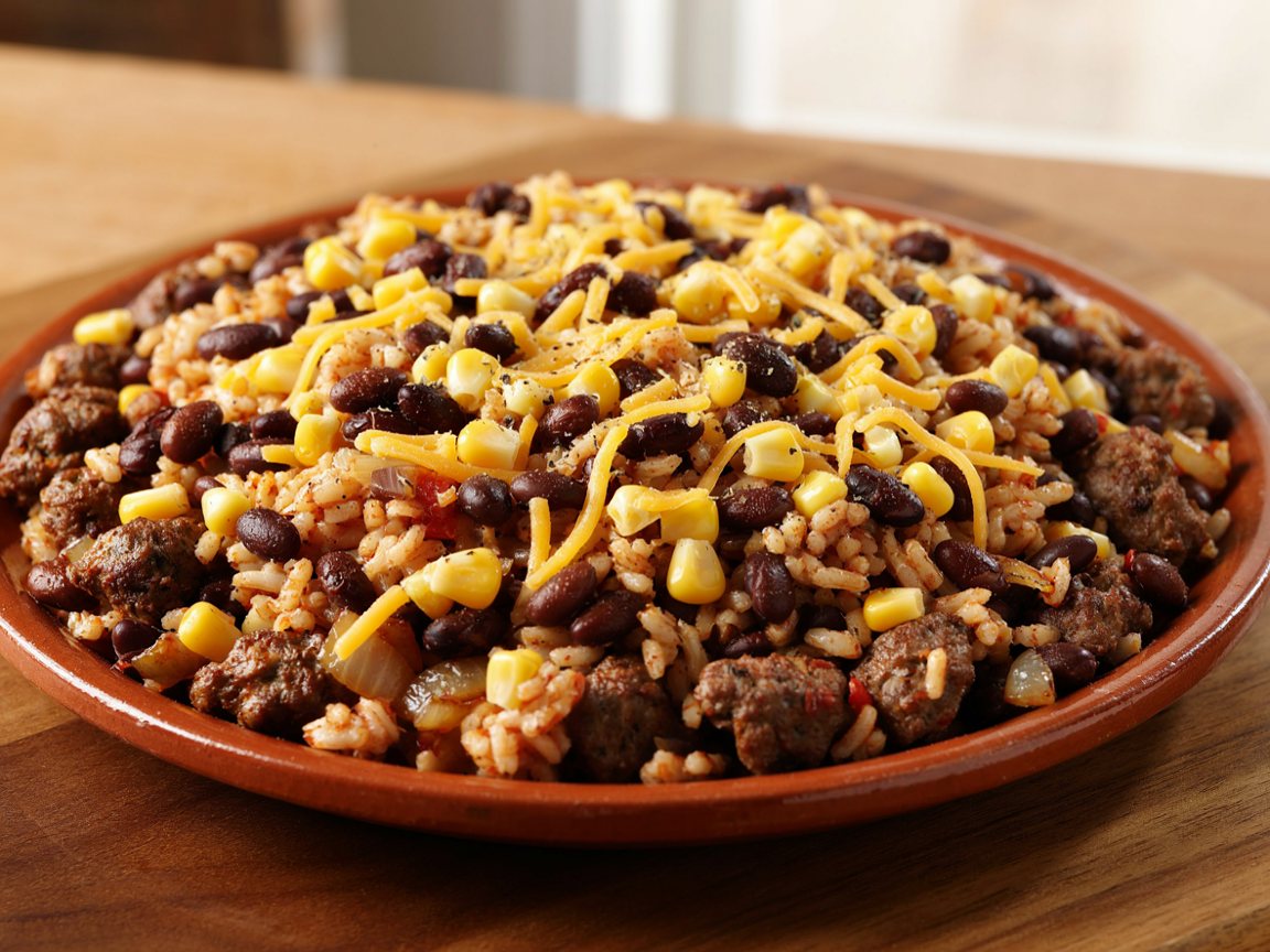Photo of Beef and Black Bean Rice Skillet
