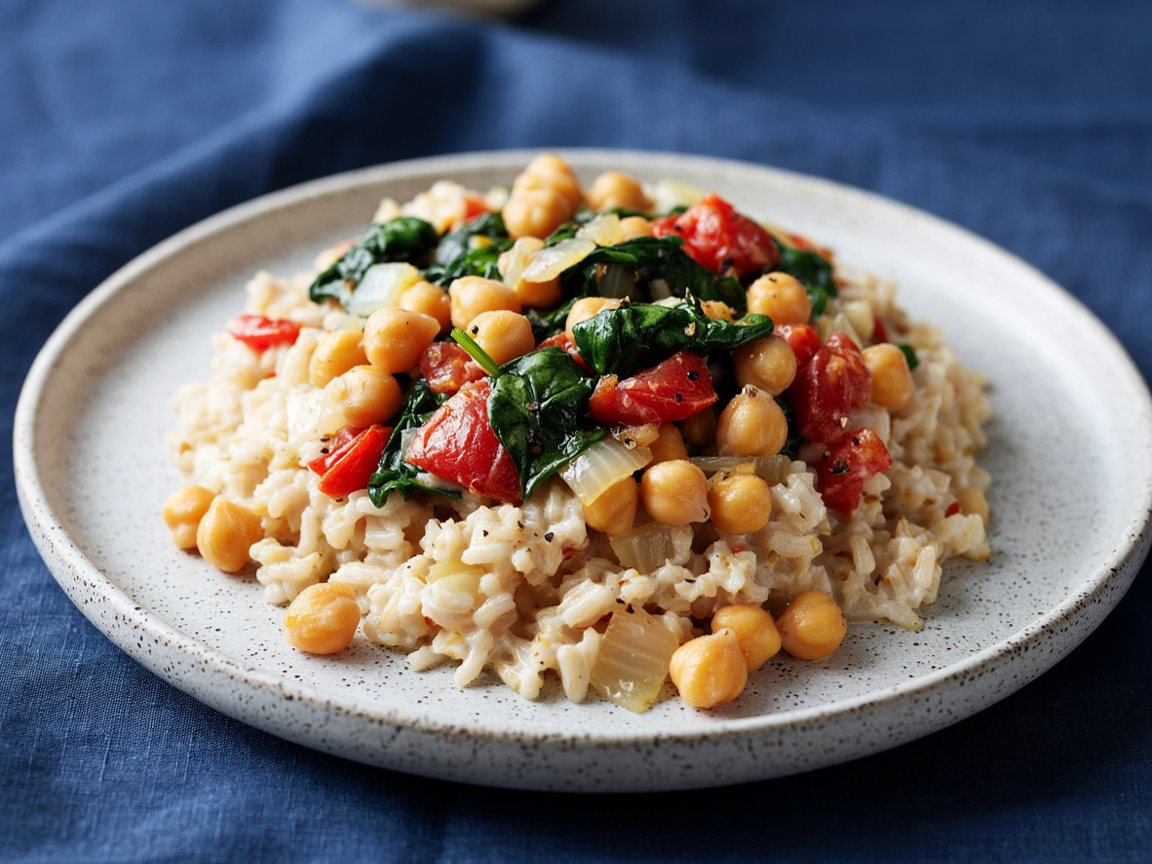 Photo of Coconut Chickpea and Spinach Rice