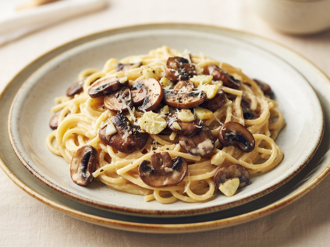 Photo of Creamy Mushroom Pasta with Garlic and Parmesan