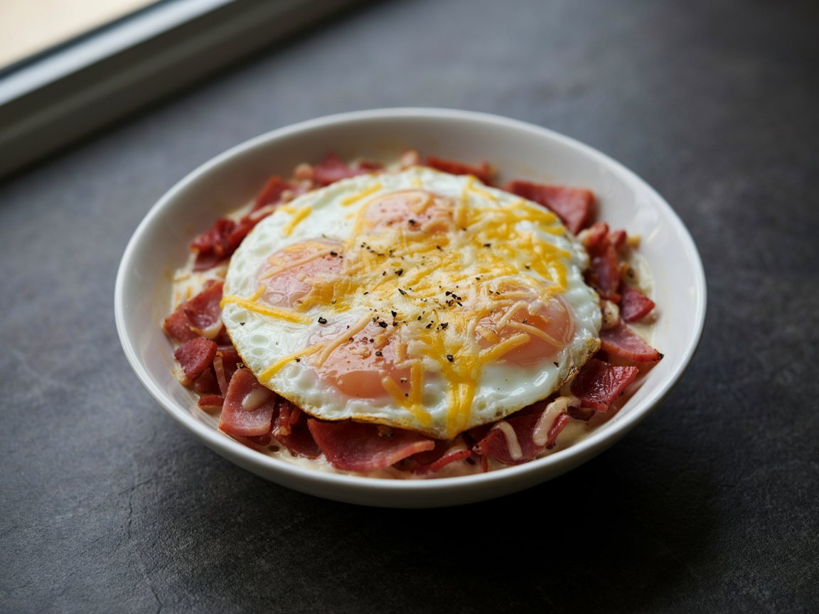 Photo of Microwave Ham and Cheese Egg Bowl