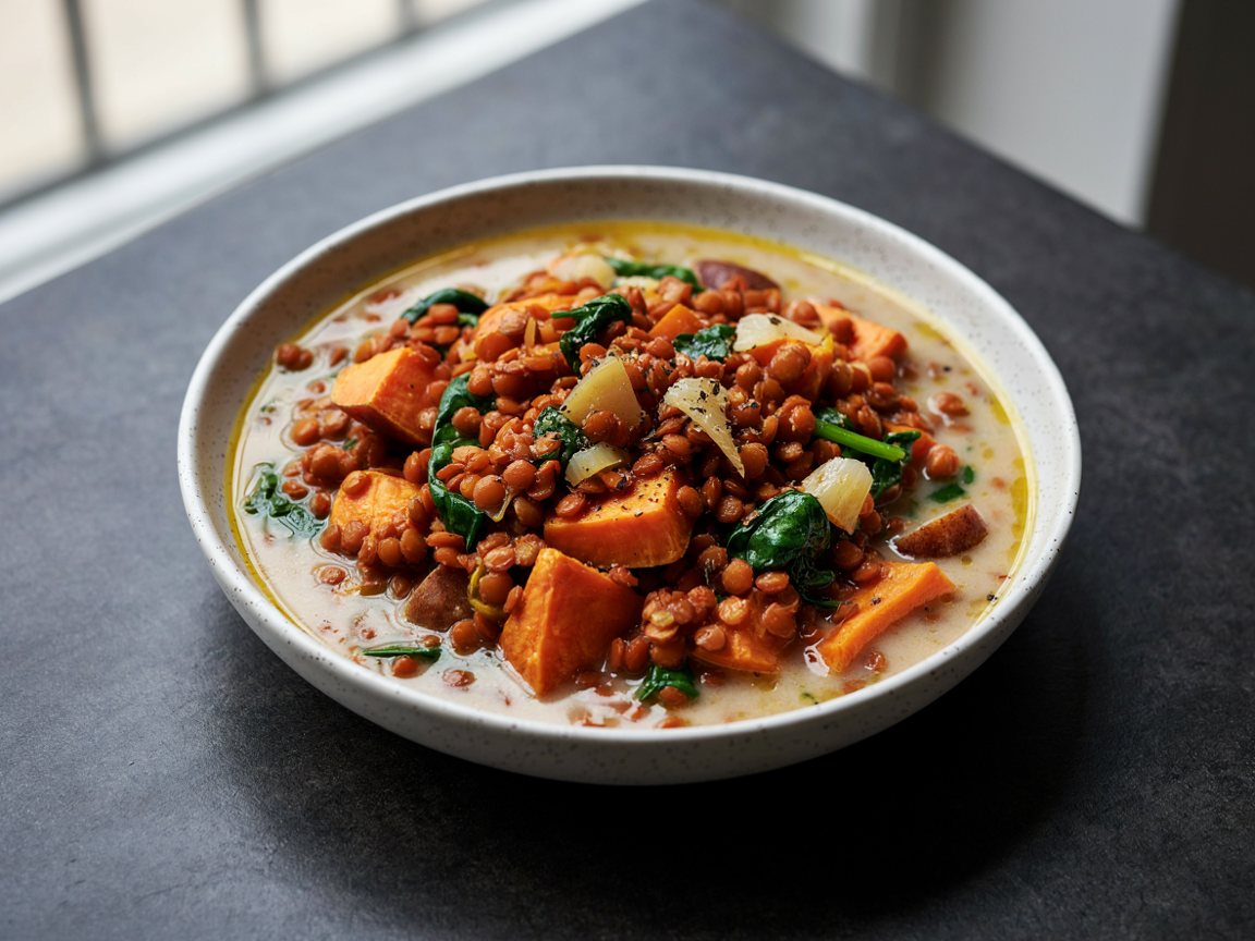 Photo of Lentil and Sweet Potato Coconut Curry Stew