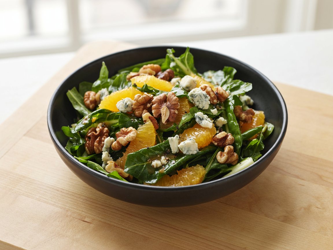 Photo of Chicory, Orange and Walnut Salad with Blue Cheese