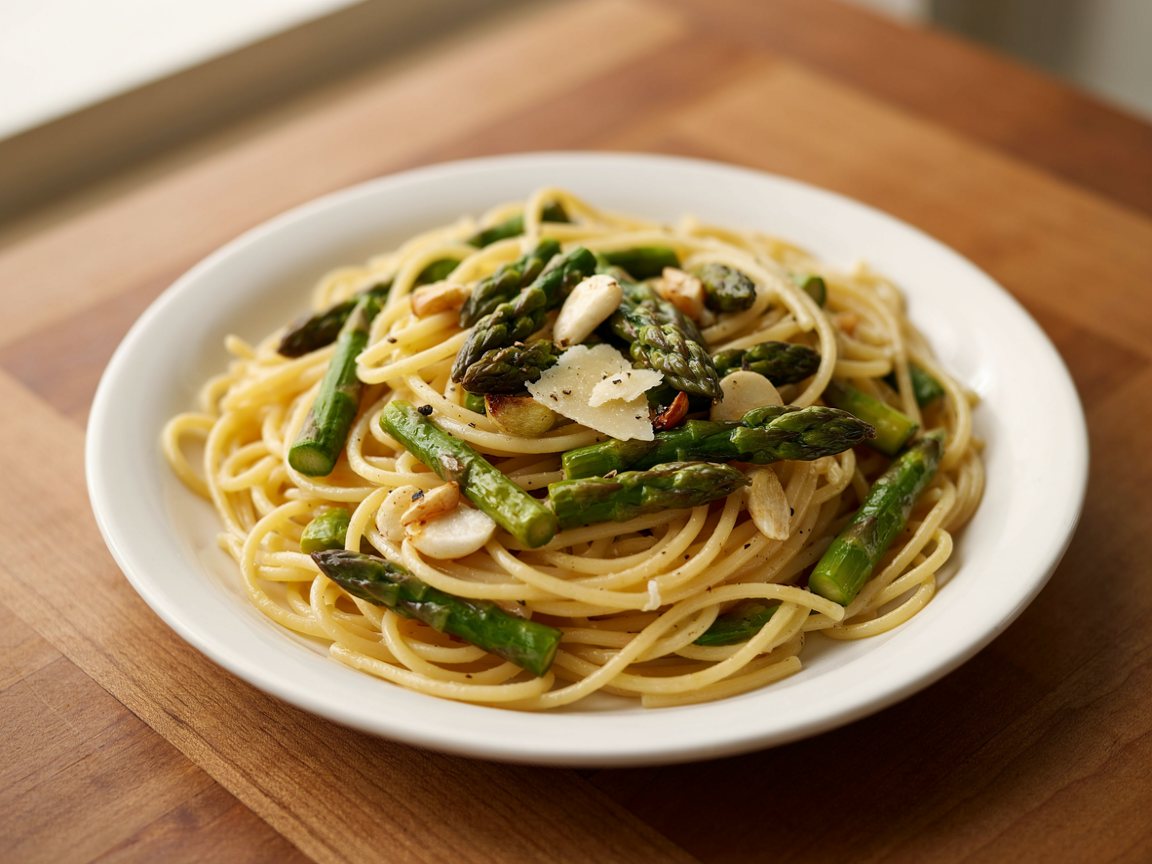 Photo of Lemon Asparagus Spaghetti with Parmesan
