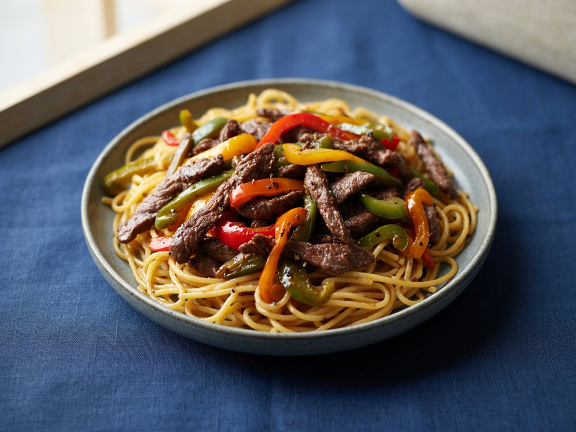 Photo of Beef and Pepper Noodle Stir-Fry