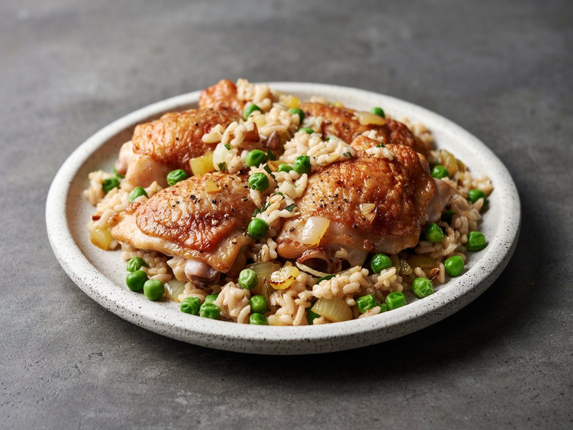 Photo of Pressure Cooker Chicken and Rice with Peas