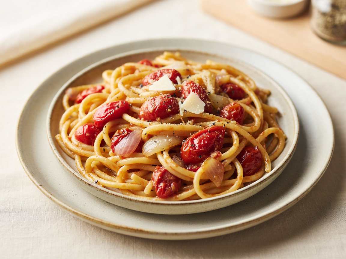 Photo of Garlic Tomato Pasta with Parmesan